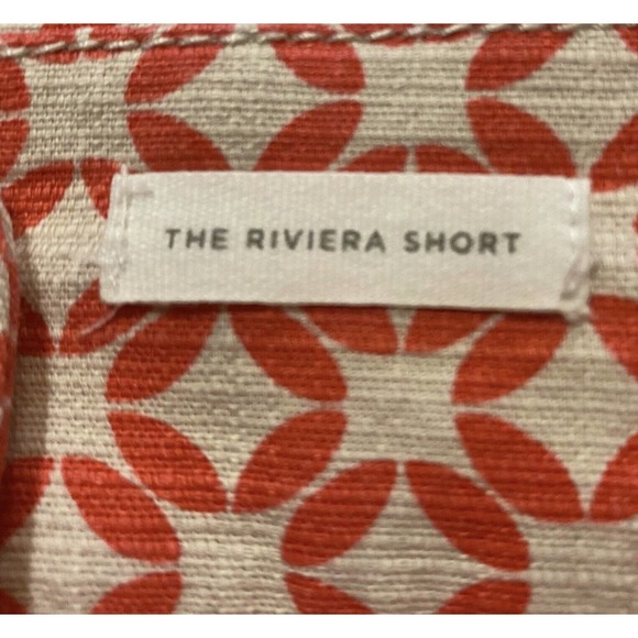 Women’s Ann Taylor Loft size 12 Shorts Riviera Coral Pink White Geometric - Picture 6 of 6